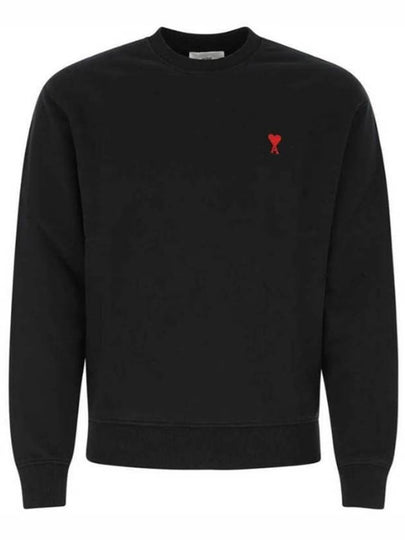 Small Heart Logo Sweatshirt Black - AMI - BALAAN 2