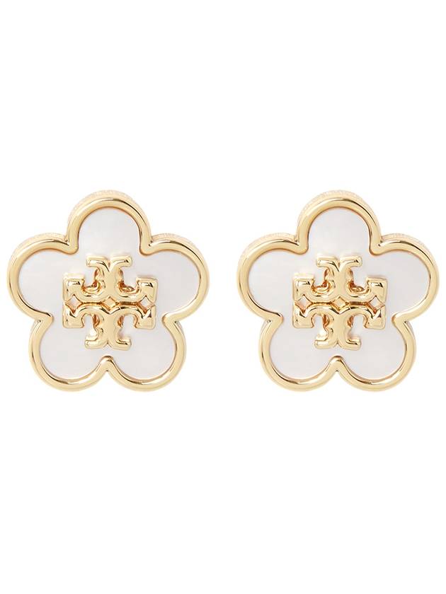 Kira Flower Stud Earrings White - TORY BURCH - BALAAN 3