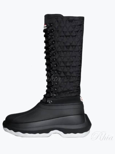 Hunter Quilted Lace Up Middle Boots Black - KENZO - BALAAN 2