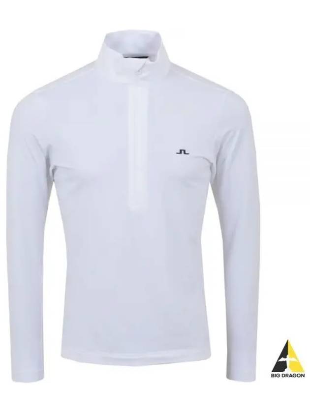 Luke Half Zip Up Mid Long Sleeve T-Shirt White - J.LINDEBERG - BALAAN 2