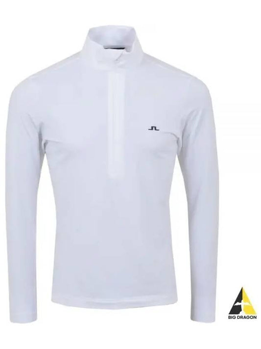 Luke Half Zip Up Mid Long Sleeve T-Shirt White - J.LINDEBERG - BALAAN 2