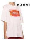 Logo Print Cotton Short Sleeve T-Shirt Pink - MARNI - BALAAN 4