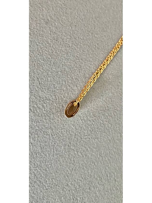 Mini Pop H Pendant Necklace Gold Marron Glace - HERMES - BALAAN 7