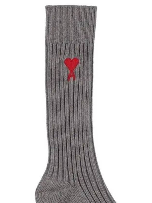 Paris 3Pack Heart Logo Embroidered Cotton Jersey Socks - AMI - BALAAN 3