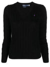 Women's Embroidered Logo Knit Top Black - POLO RALPH LAUREN - BALAAN 2