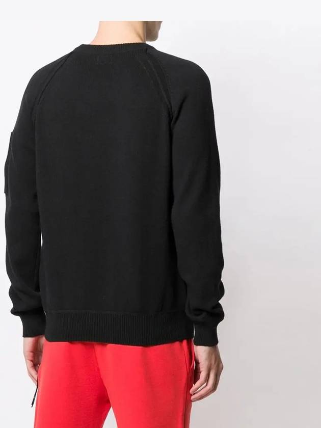 Lens Wappen Pocket Knit Top Black - CP COMPANY - BALAAN 5