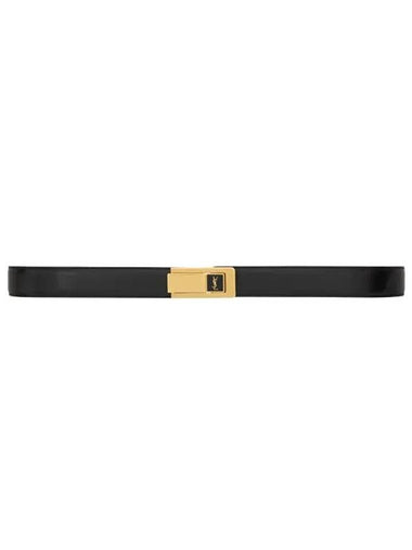 Charniere Buckle Leather Belt Black - SAINT LAURENT - BALAAN 1