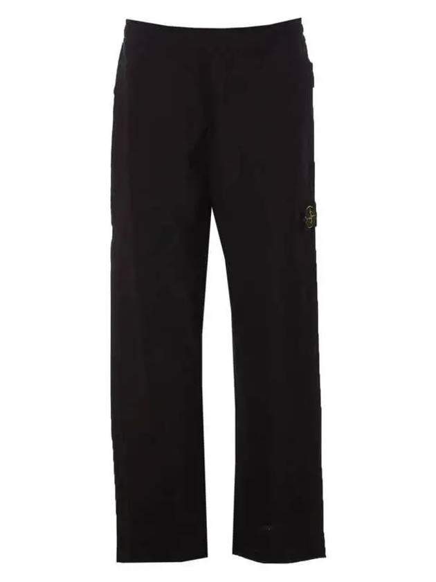 Logo Badge Fleece Regular Fit Jogger Pants Black - STONE ISLAND - BALAAN 2