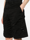 Stretch Sateen Utility Shorts Black - CP COMPANY - BALAAN 7