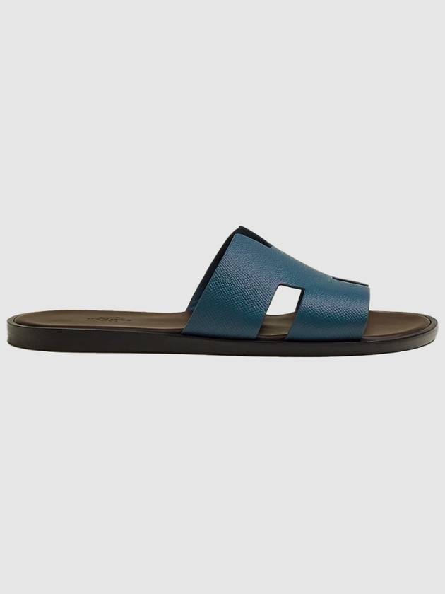 Men's Izmir Sandals Calfskin Absong Navy Brown Twotone - HERMES - BALAAN 9