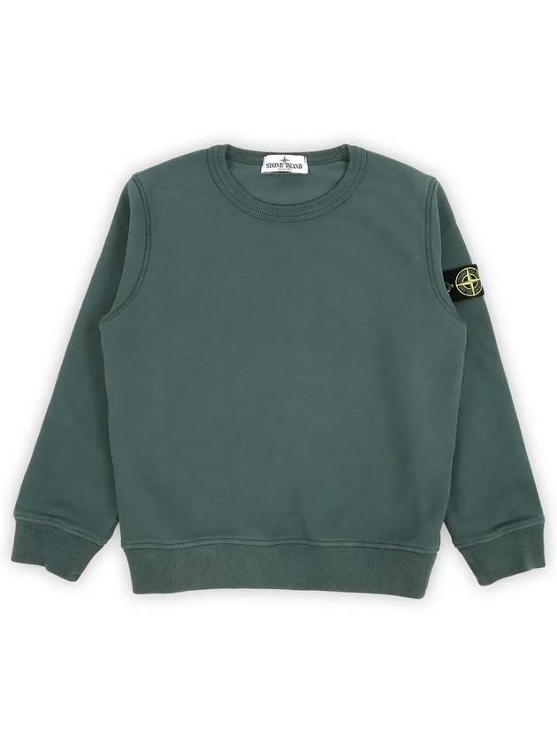 Kids Wappen Patch Organic Cotton Fleece Sweatshirt Green - STONE ISLAND - BALAAN 4