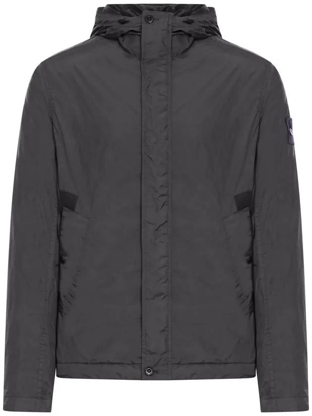 4100092 Crinkle Reps R-NY Wind Resistant Anti Drop Hooded Jacket Black - STONE ISLAND - BALAAN 3