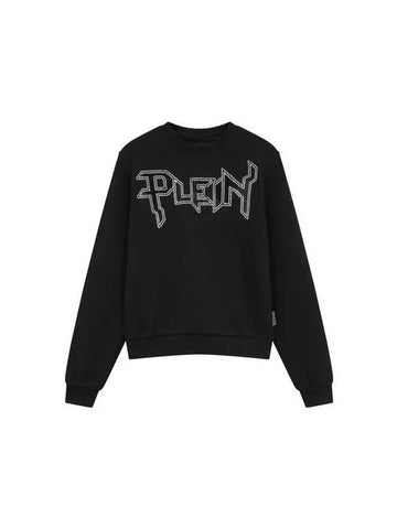 Women's Logo Crystal Easy Sweatshirt Black 271300 - PHILIPP PLEIN - BALAAN 1