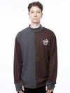 Men s M243MT04CH Circular Reverse Wool Half Neck Sweatshirt Brown Charcoal - CHANCE'S NOI - BALAAN 1