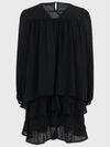 V-Neck Frill Short Dress Black - MICANE - BALAAN 9