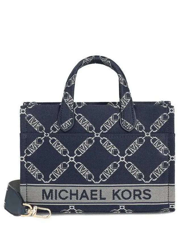 Gigi Small Jacquard Tote Bag Navy - MICHAEL KORS - BALAAN 2