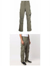 Lens Wappen Nylon Cargo Straight Pants Khaki Green - CP COMPANY - BALAAN.