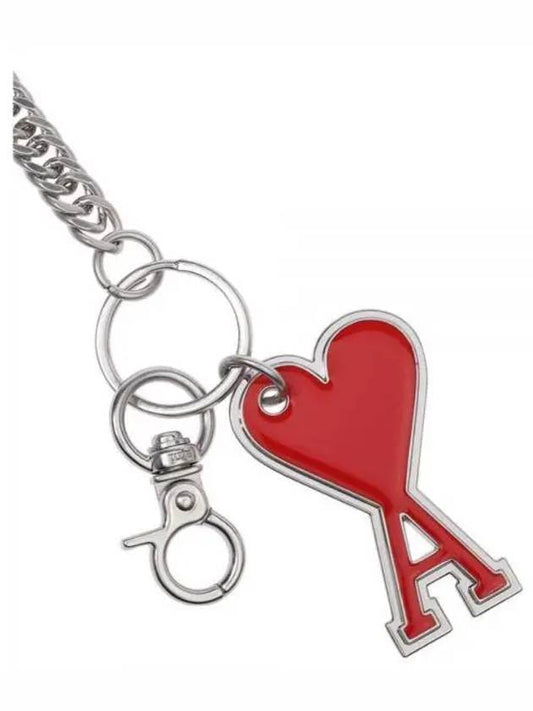 Logo Charm Chain Keyring Red - AMI - BALAAN 2