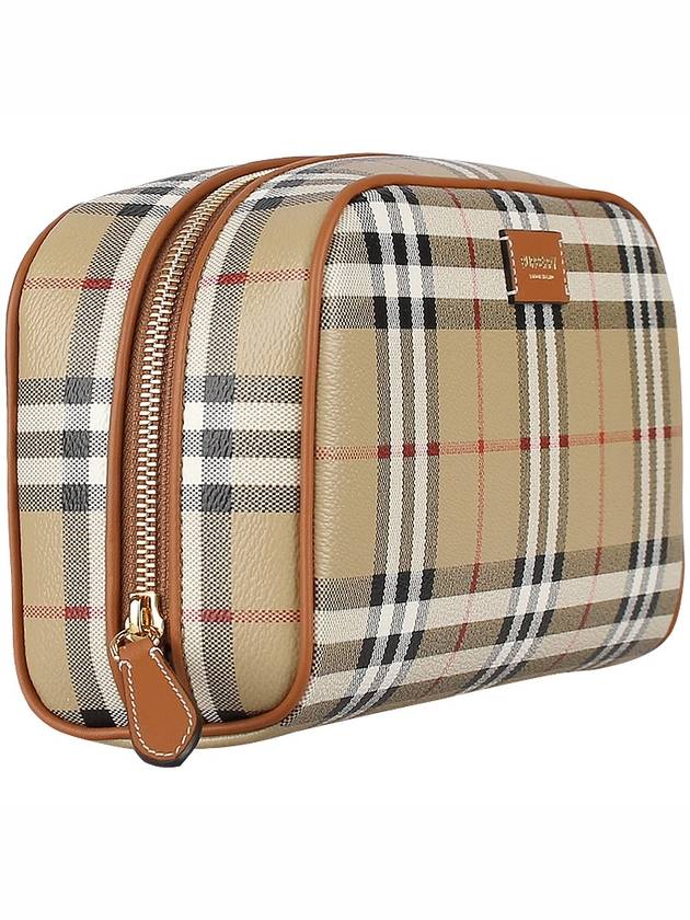 Medium Check Travel Pouch Bag Archive Beige - BURBERRY - BALAAN 4