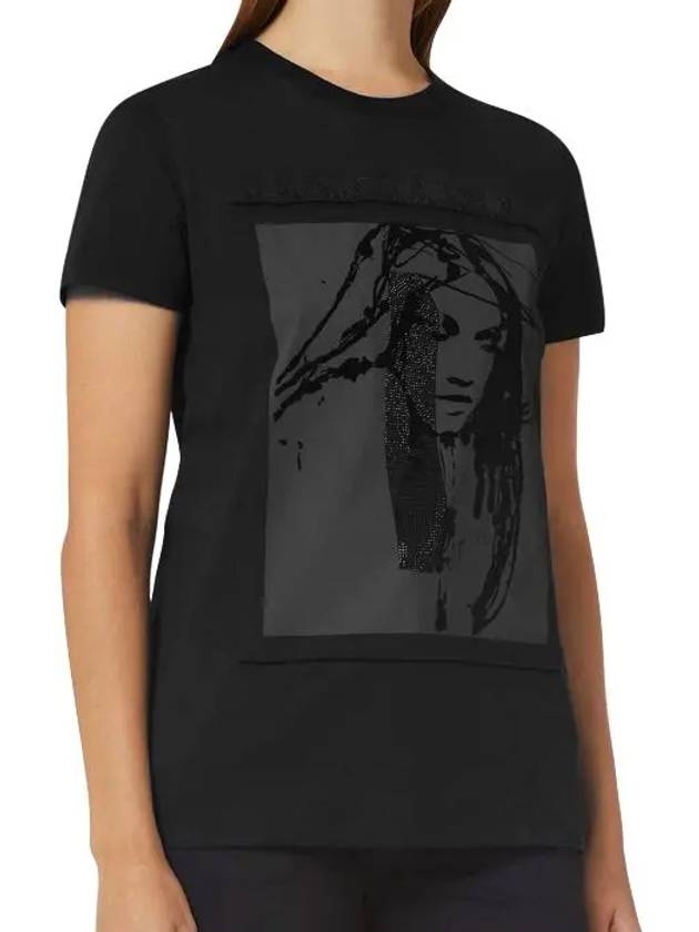 Women's Darling Big Graphic Print Short Sleeve T-Shirt Black - MAX MARA - BALAAN 8