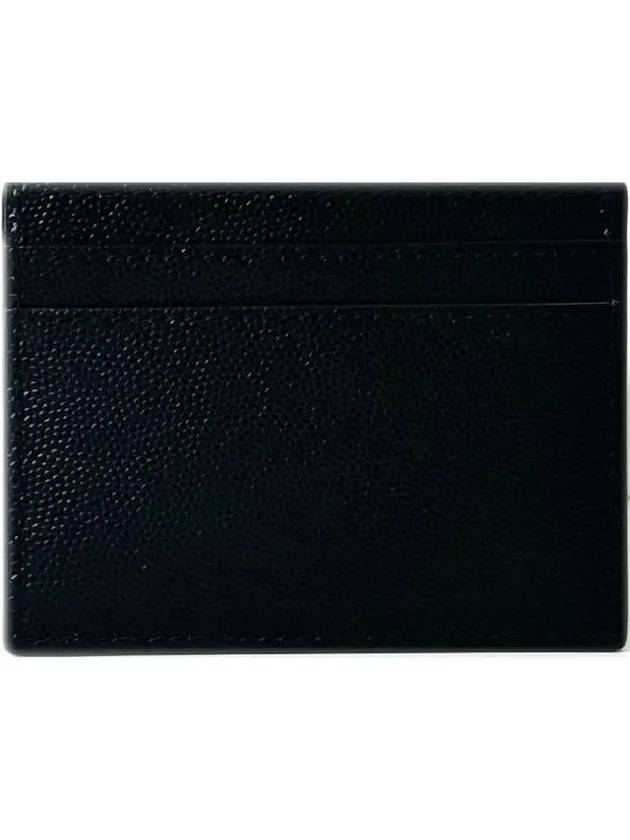 Embossed Leather Card Wallet Black - SAINT LAURENT - BALAAN 3