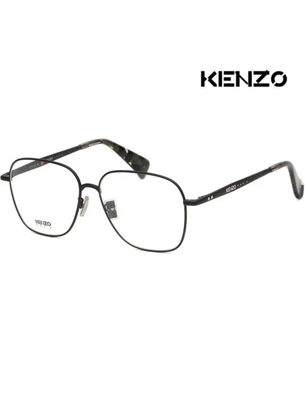 Glasses frame KZ50182U 002 matte black square metal - KENZO - BALAAN 1