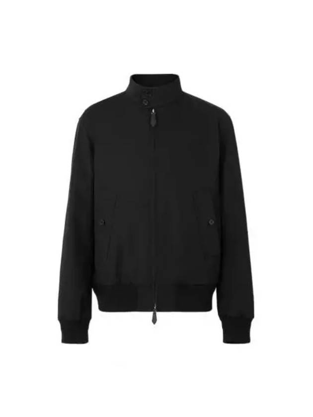 Men's Monogram Motif Cotton Harrington Zip-Up Jacket Black - BURBERRY - BALAAN 2