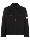 Cotton Canvas Zip-up Jacket Black - STONE ISLAND - BALAAN 2