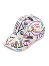 BBD Plate Cap Logo Graffiti Cotton Ball Cap White - BLACKBLOND - BALAAN 1