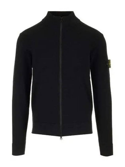 503A1 Stretch RWS Wool Knit Cardigan Black - STONE ISLAND - BALAAN 2