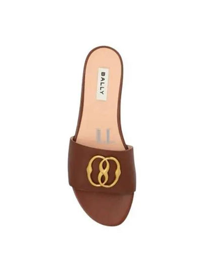 Metal Logo Slippers Brown - BALLY - BALAAN 2