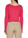 La Maille Pralu Longue Micro Charm Logo Cardigan Pink - JACQUEMUS - BALAAN 5