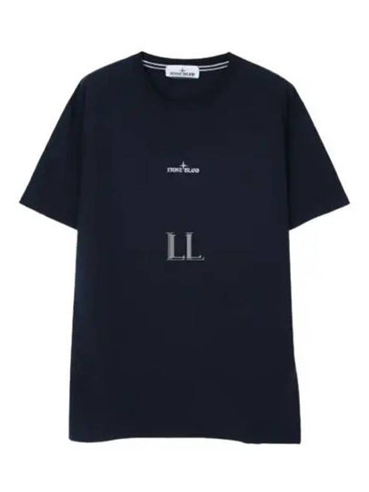 Stamp Two Print Short Sleeve T-Shirt Navy - STONE ISLAND - BALAAN 2