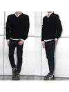 Black wool Vneck knit RX965 - ALEXANDER MCQUEEN - BALAAN 1