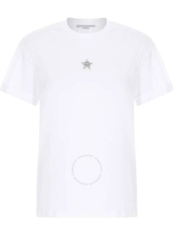 Stella Mccartney Mini Star Crystal Embroidered T-Shirt, Brand Size 36 (US Size 2) - STELLA MCCARTNEY - BALAAN 1