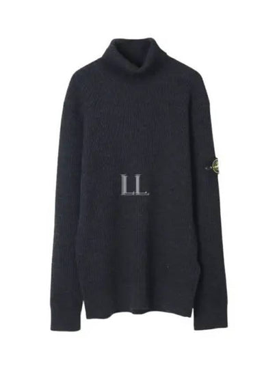 Men's Logo Patch Turtleneck Steel Grey Melange - STONE ISLAND - BALAAN 2