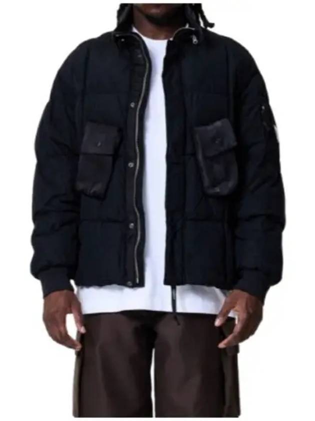 Flat Nylon Short Down Jacket Black - CP COMPANY - BALAAN 2