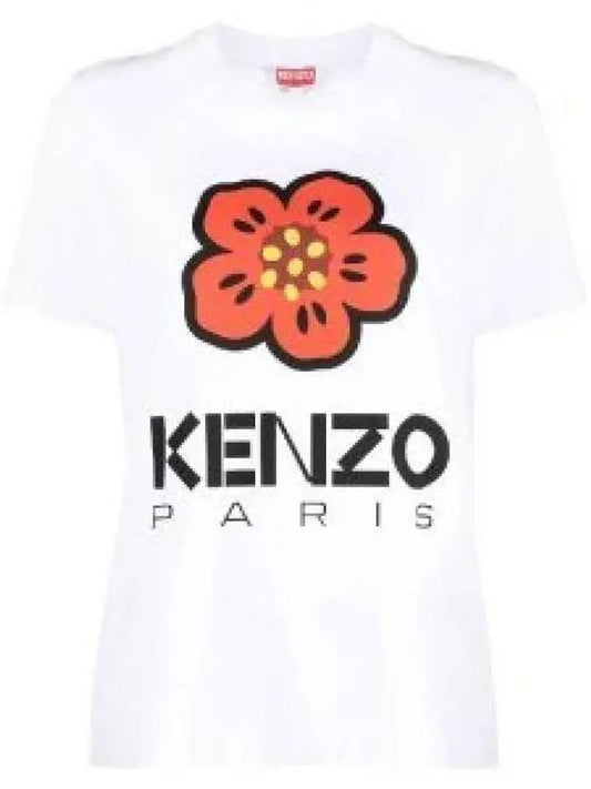 Women's Boke Flower Loose Fit Short Sleeve T-Shirt White - KENZO - BALAAN 2
