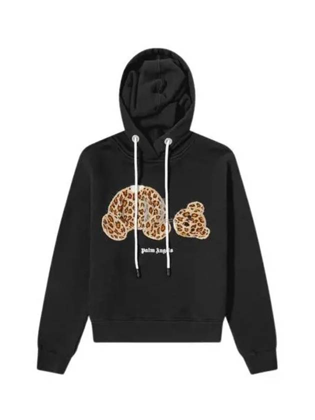 Leopard Bear Hoodie Black - PALM ANGELS - BALAAN 2