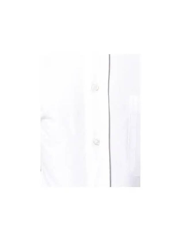 Men's Oxford Satin Diagonal Armband Long Sleeve Shirt White - THOM BROWNE - BALAAN.