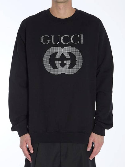 Embellished Logo Crew Neck Sweater Black - GUCCI - BALAAN 2