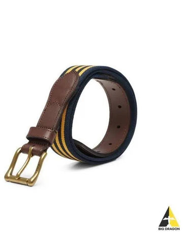 Leather Trim Cotton Belt Yellow - POLO RALPH LAUREN - BALAAN 1