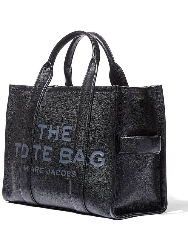 Logo Medium Leather Tote Bag Black - MARC JACOBS - BALAAN 4