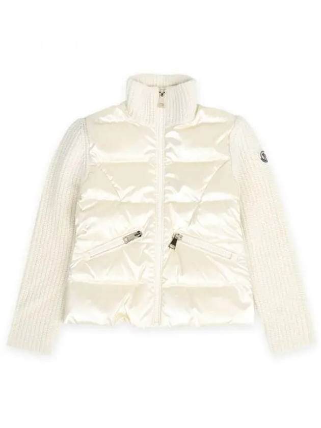 Kids Zip Up Wool Padding Cardigan White - MONCLER - BALAAN 2