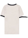 Buckle Contrast Print Short Sleeve T-Shirt Limestone - COURREGES - BALAAN 3