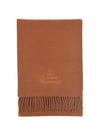 Embroidered Logo Wool Muffler Brown - VIVIENNE WESTWOOD - BALAAN 1