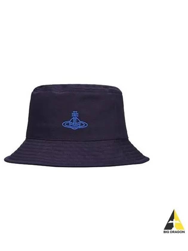 Logo decorated bucket hat navy 81020009 W00KT - VIVIENNE WESTWOOD - BALAAN 1