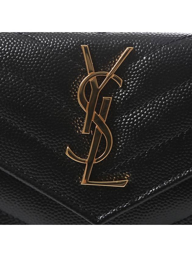 Monogram Envelope Small Half Wallet Black Gold - SAINT LAURENT - BALAAN 5