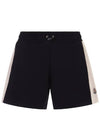 Logo Patch Cotton Jersey Shorts Navy - MONCLER - BALAAN 2