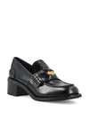 Penny Brushed Heel Leather Loafer Black - MIU MIU - BALAAN 3